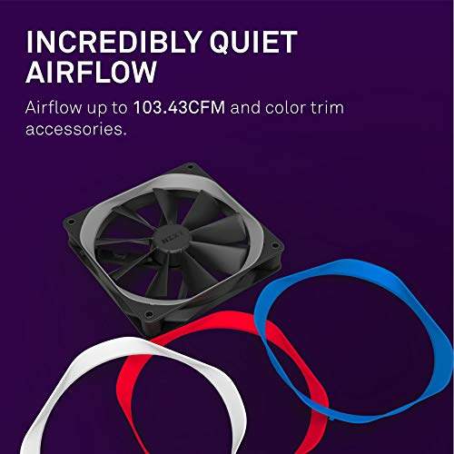 NZXT AER F - RF-AF120-B1 - 120mm - Winglet Designed Fan Blades - Fluid Dynamic Bearings - PWM Airﬂow Fans - Gaming Computer Fan