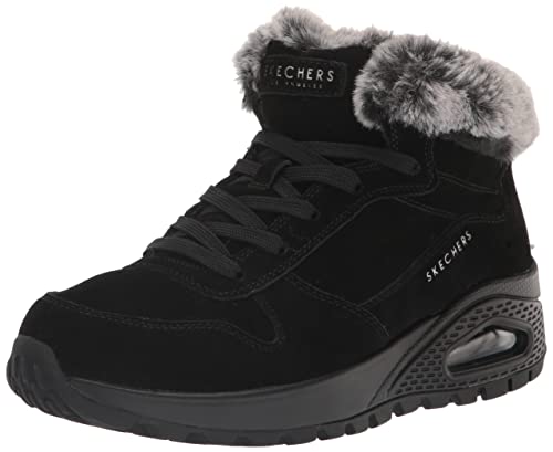 Skechers Women's UNO Rugged-WINTRINESS Ankle Boot, Black, 6