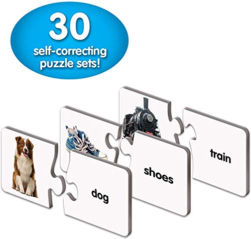 The Learning Journey: Match It! - First Words - 30 Piece Self-Correcting Words with Matching Images for Emerging Readers - Sight Words Puzzle for Kids Ages 3 and Up - Award Winning Toys