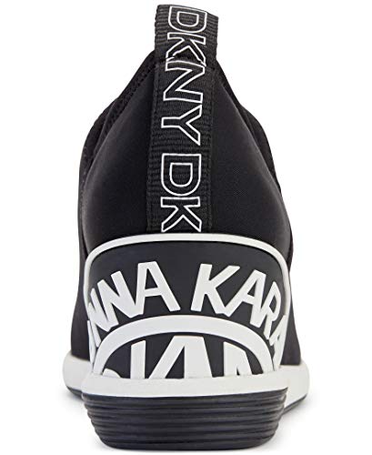 6.5 DKNY Women's High-Top Sneakers – Slip-On Shoes with Hidden Wedges, Black Cosmos