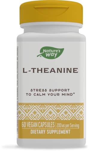 Nature's Way L-Theanine, Amino Acid, 200 mg Potency, 60 Capsules
