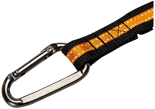 Kurgo Direct To seat belt Tether for Dogs, Universal Car seat belt for Pets, Adjustable Length Dog Safety Belt, quick and Easy Installation, Carabiner clip, Compatible with Any Pet Harness (Orange)