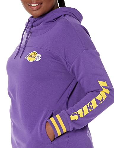 Ultra Game NBA Los Angeles Lakers Womens Quarter Zip Fleece Pullover Sweatshirt with Zipper, Team Color, X-Large