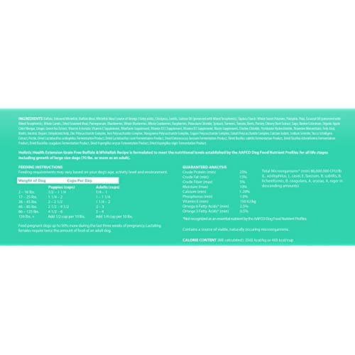 Health Extension Dry Dog Food, Natural Food with Added Vitamins and Minerals, Suitable for All Puppies, Include Buffalo and Whitefish Recipe with Whole Vegetable and Berries (4 Pound)