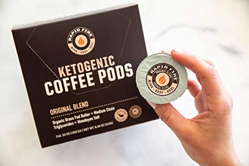 Rapid Fire High Performance Keto Coffee Pods, Supports Energy and Metabolism, Weight Loss, Ketogenic Diet 16 Single Serve K-Cup Pods,