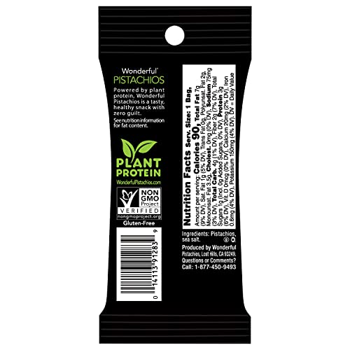 Wonderful Pistachios, Roasted and Salted Nuts, 1 Ounce Bags (Pack of 96)