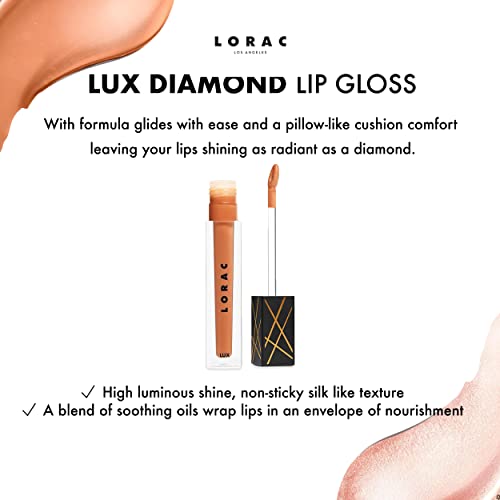 LORAC LUX Diamond Lip Gloss | Genuine Diamond Dust | Non-Sticky | Vibes Pink