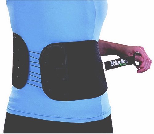 Mueller Green Adjustable Back and Abdominal Support, Black, One Size | Mueller Green is made from recycled materials
