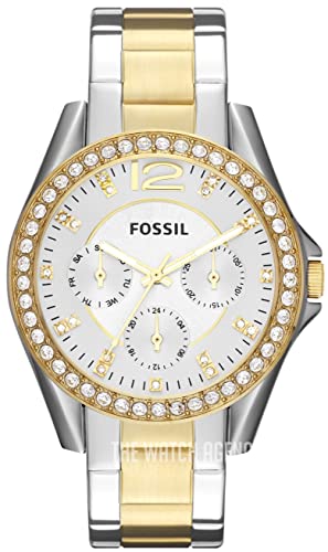 Fossil Women's Riley Quartz Stainless Steel Multifunction Watch, Color: Gold/Silver (Model: ES3204)