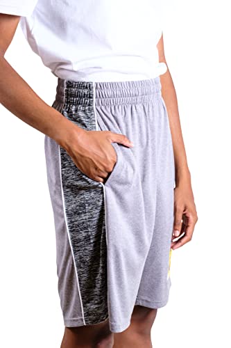 Ultra Game NBA Los Angeles Lakers Men's Mesh Athletic Active Basketball Shorts, Heather Gray, XX-Large