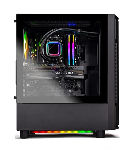 Skytech Shadow Gaming PC Desktop – AMD Ryzen 5 7600X 4.7 GHz, RTX 3060, 1TB NVME SSD, 32G DDR5 RGB, 600W Gold PSU, 240mm AIO, AC Wi-Fi, Windows 11 Home 64-bit