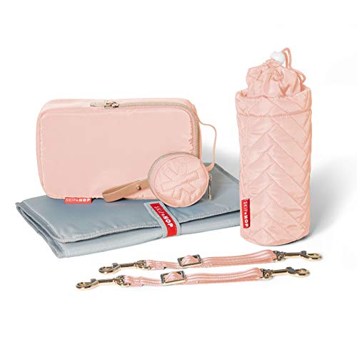 Skip Hop Diaper Bag Backpack: Suite 6-in-1 Diaper Backpack Set, Multi-Function Baby Travel Bag with Changing Pad, Stroller Straps, Bottle Bag and Pacifier Pocket, Blush