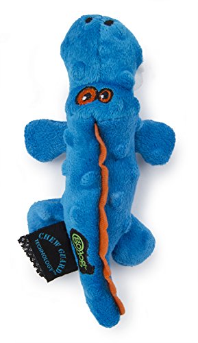 goDog Gators Just for Me Squeaker Plush Pet Toy for Dogs and Puppies, Soft and Durable, Tough and Chew Resistant, Reinforced Seams - Blue, Mini
