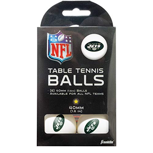 Franklin Sports New York Jets Table Tennis Balls - NFL Team Table Tennis Balls - Official Team Logos and Colors - Fun NFL Game Room Accessories