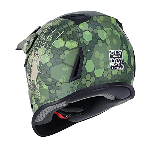 GLX GX623 DOT Kids Youth ATV Off-Road Dirt Bike Motocross Motorcycle Full Face Helmet Combo Gloves Goggles for Boys and Girls (Camouflage, Large)