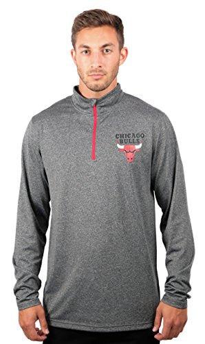 Ultra Game NBA Men's Quarter Zip Long Sleeve Pullover T-Shirt