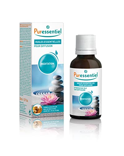 Puressentiel Diffusion Essential Oil - Naturally Derived Aromatherapy Blend - Formulated for Diffusion - Made with Beneficial Essential Oils - Eco-Friendly Products - Meditation - 1.01 oz