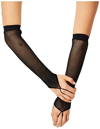 Leg Avenue Women's Shimmer Fishnet Arm Warmer, Black, One Size