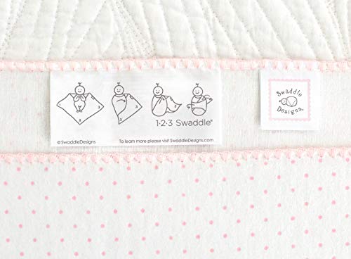SwaddleDesigns Large Receiving Blanket, Ultimate Swaddle for Baby Boys, Girls, Softest US Cotton Flannel, Best Shower Gift, MADE in USA, Sterling Mod Circles on Soft Pink, Mom’s Choice Winner