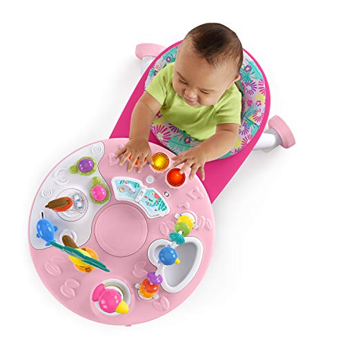 Bright Starts Around We Go 2-in-1 Walk-Around Baby Activity Center and Table, Tropic Coral, Ages 6 Months+