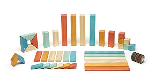 42 Piece Tegu Magnetic Wooden Block Set, Sunset, 1-99 years old
