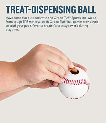 Planet Dog Orbee-Tuff Baseball Treat-Dispensing Dog Chew Toy
