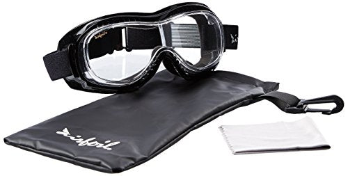 Pacific Coast Airfoil Padded 'Fit Over Glasses' Riding Goggles (Black Frame/Clear Lens)