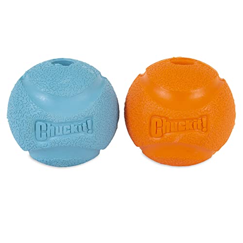 ChuckIt! High-Bounce Rubber Dog Fetch Ball, Small (Colors Vary) 2 Pack, for Large Breeds