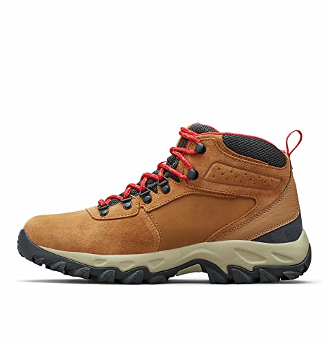 Columbia Men's Newton Ridge Plus II Suede Waterproof Boot, Breathable with High-Traction Grip,elk/Mountain red,11