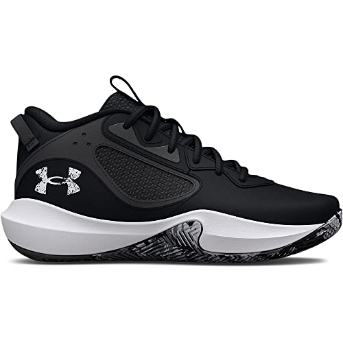 Under Armour Unisex Lockdown 6 Basketball Shoe, (001) Black/White/White, 12.5 US Men