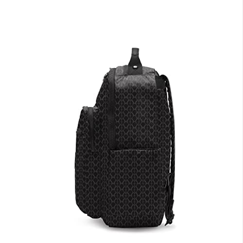 Kipling Women's Seoul 15' Device Backpack, Durable, Roomy with Padded Shoulder Straps, School Bag, Signature Emb, 13.75''L x 17.25''H x 8''D