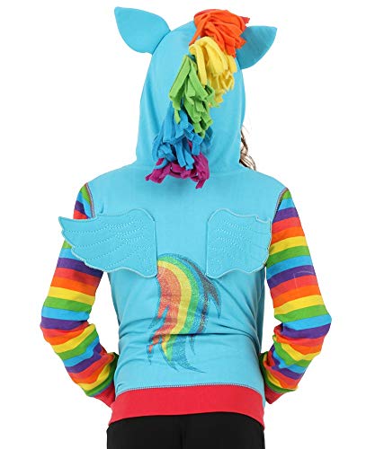 My Little Pony Girls' Rainbow Dash Cosplay Hoodie, Rainbow Dash, 4T