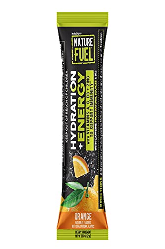 Nature Fuel Hydration + Energy - with Vitamins A, C, D3, and Zinc to Support Immunity - Orange Flavor - 18 Stick Packs - Pantry Friendly