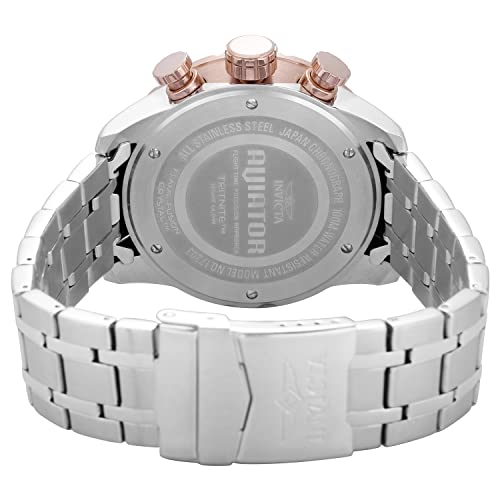 Invicta Men's 17203 AVIATOR Analog Display Japanese Quartz Silver Watch