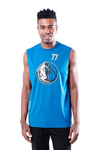Ultra Game NBA Dallas Mavericks - Luka Doncic Mens Active Tank Top, Team Color, Medium