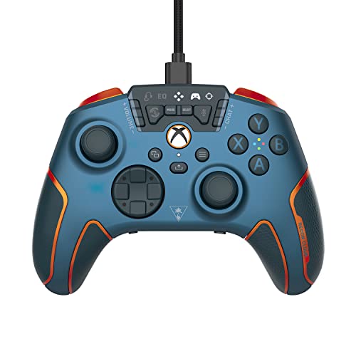 Turtle Beach Recon Cloud Wired Gaming Controller with Bluetooth for Xbox Series X|S, Xbox One, Windows, Android Mobile Devices – Remappable Buttons, Audio Enhancements, Superhuman Hearing – Blue Magma