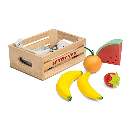 Le Toy Van Honeybake Collection Fruits '5 A Day' Food Crate Premium Wooden Toys for Kids Ages 3 Years and Up