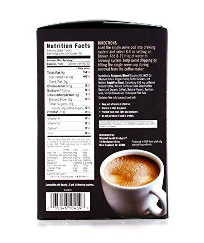Rapid Fire High Performance Keto Coffee Pods, Supports Energy and Metabolism, Weight Loss, Ketogenic Diet 16 Single Serve K-Cup Pods,