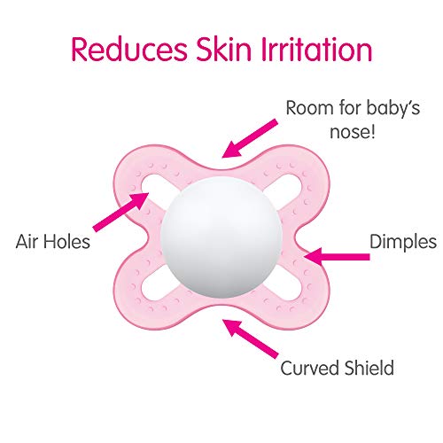MAM Original Start Newborn Baby Pacifier, Best Pacifier for Breastfed Babies, Sterilizer Case, 0-3 Months, Boy, 2 Count (Pack of 1)