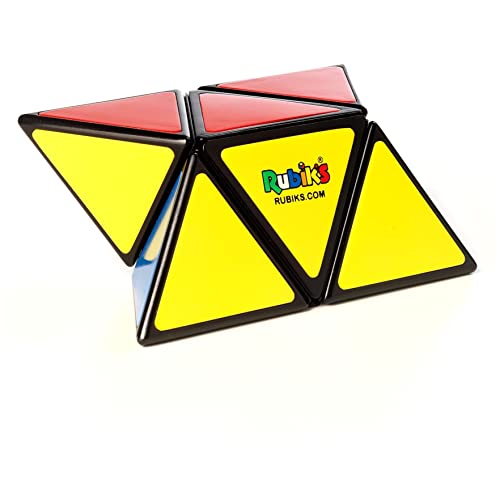 Rubik’s Pyramid, Pocket Color-Matching Triangular Travel Cubing Puzzle Retro Challenging Brain Teaser Fidget Toy, for Adults and Kids Ages 8 and up