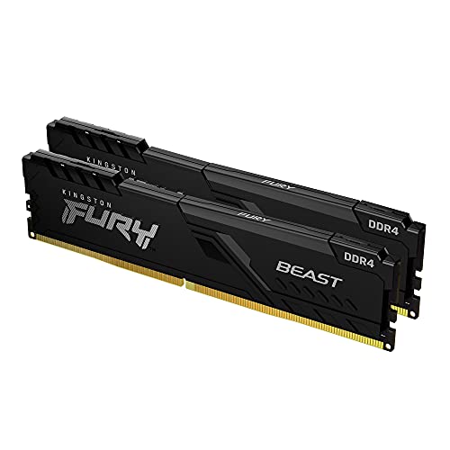 Kingston FURY Beast 64GB (2x32GB) 2666MHz DDR4 CL16 Desktop Memory Kit of 2 KF426C16BBK2/64, Black