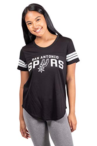 Ultra Game NBA San Antonio Spurs Womens Soft Mesh Jersey Tee Shirt, Black, Large