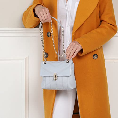 AYALINA Quilted Puffer Small Shoulder Bag, Lt-Blue