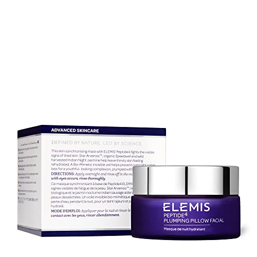 ELEMIS Peptide4 Plumping Pillow Facial | Cooling Gel Sleep Mask Refreshes, Replenishes and Rehydrates for Radiant, Well-Rested Skin Overnight |1.7 Fl Oz (Pack of 1)