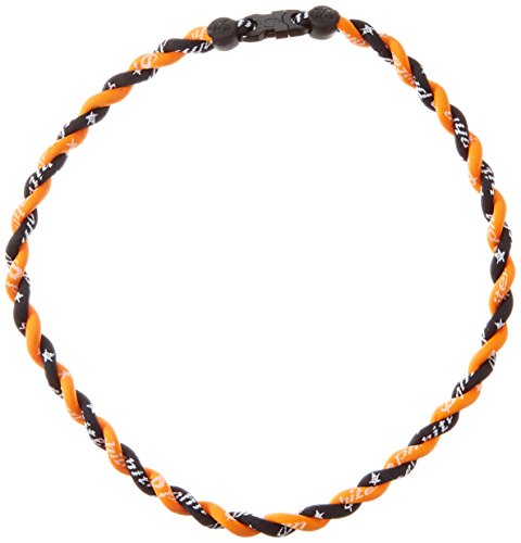 Phiten Tornado Necklace, Black/Orange, 22'