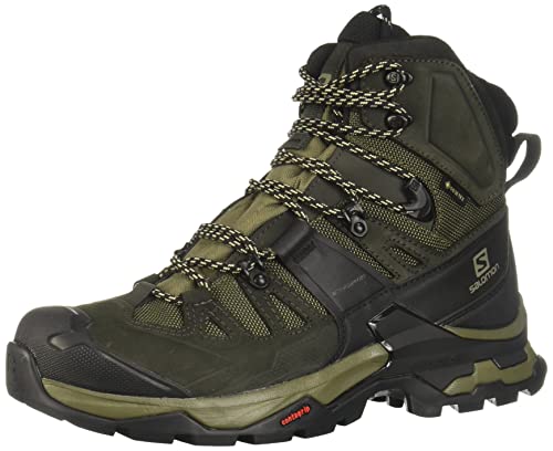 Salomon Quest 4 Gore-TEX Hiking Boots for Men, Olive Night/Peat/Safari, 10
