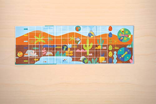 Mudpuppy Let’s Go, Dinos! Magnetic Board Game – Colorful Racing Game for Kids Ages 5-10, 2-6 Players – Compact and Magnetic Design, Ideal Travel Activity for Kids, Instructions Included