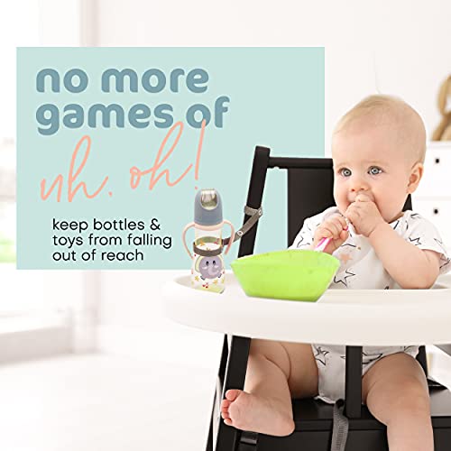 Baby Buddy Secure-A-Toy, Safety Strap Secures Toys, Teether, Pacifiers to Strollers, Highchairs, Car Seats, Adjustable Length Keep Toys Sanitary, Registry Must Haves, Orange-Gold-White-Yellow, 4 Count