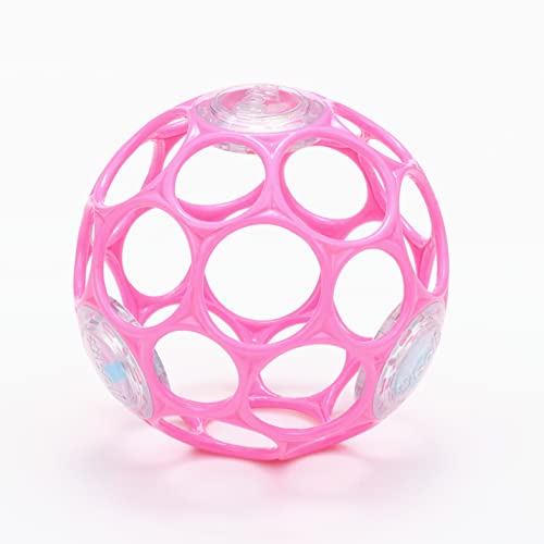 Bright Starts Oball Rattle Easy-Grasp Toy - Pink, Ages Newborn - 1 Count (Pack of 1)