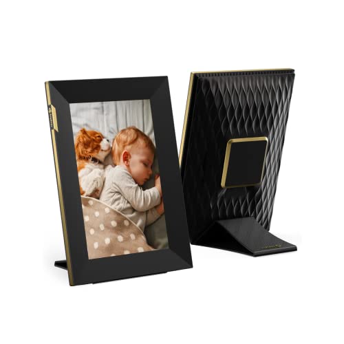 Nixplay 8 inch Touch Screen Smart Digital Picture Frame with WiFi (W08K), Black-Gold, Share Photos and Videos Instantly via Email or App